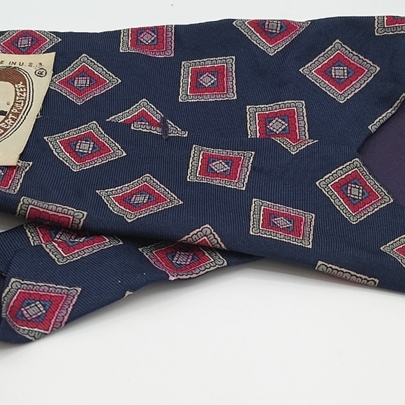 Bert Pulitzer 100% Silk Foulard Geometric Pattern Necktie Men's Tie - Picture 2 of 12